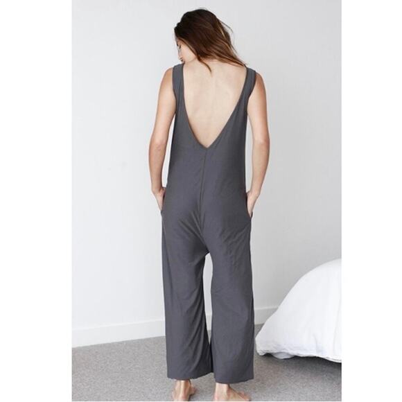 Lunya 100% Organic Pima Cotton Jumpsuit Gray Size Medium Lightweight - Picture 3 of 14